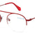 Red Semi-Rimless Round Eyeglasses U1203
