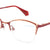 Red Semi-Rimless Square Eyeglasses J2289
