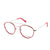 Red Stylish Transparent Full Rim Round Eyeglasses WM50098