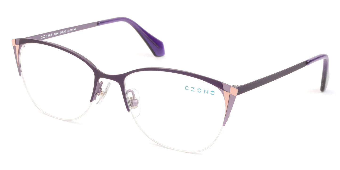 Rose Gold Semi-Rimless Cat Eye Eyeglasses J2294