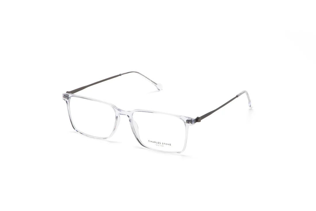 Silver Full Frame Rectangle Eyeglasses CSNY30087