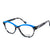 Sky Blue Stylish Transparent Full Rim Round Eyeglasses WM50026