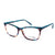 Teal Transparent Full Rim Square Eyeglasses WM50017