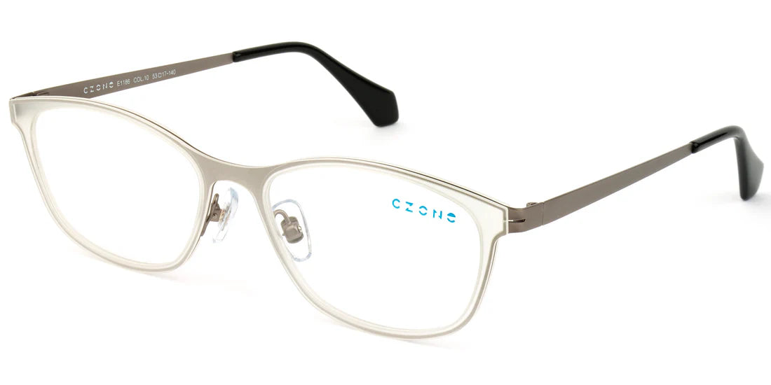 White Full Rim Oval Eyeglasses E1186