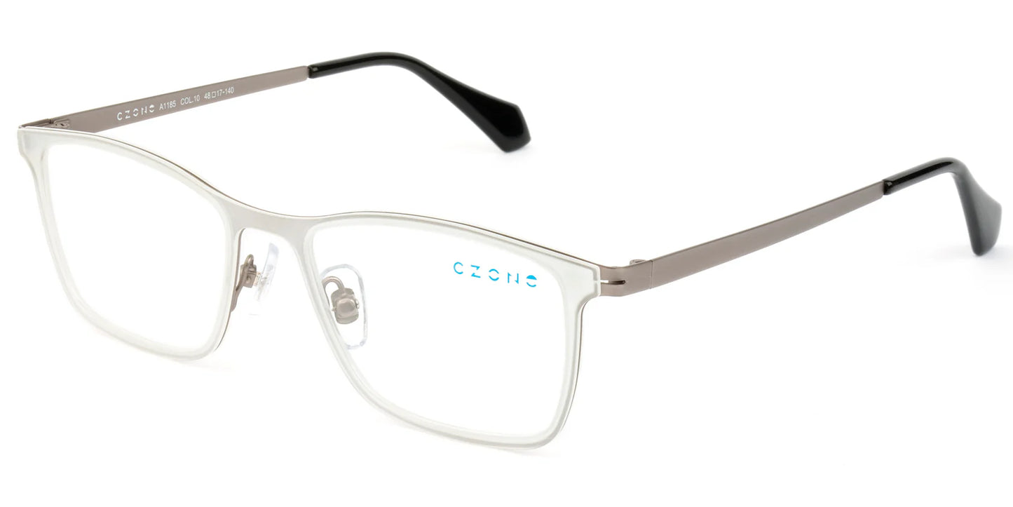 White Full Rim Square Eyeglasses A1185