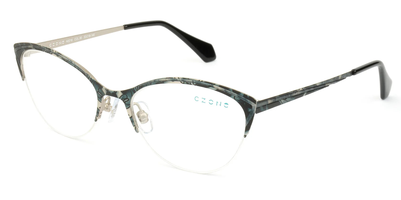 Black Semi Rim Cat Eye Eyeglasses A2216 | Eyemanic Eyewear