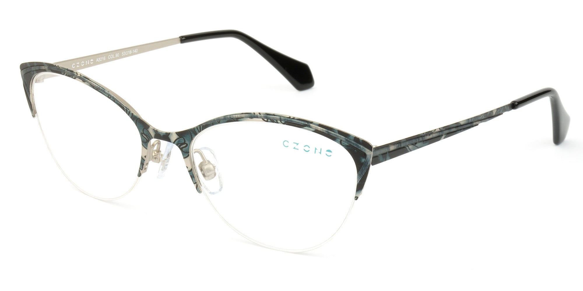 C-Zone Half Rim Cat Eye Eyeglasses A2216