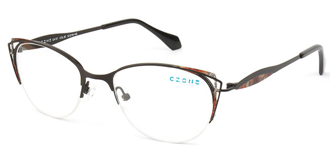 C-Zone Semi-Rimless Cat Eye Eyeglasses Q4137