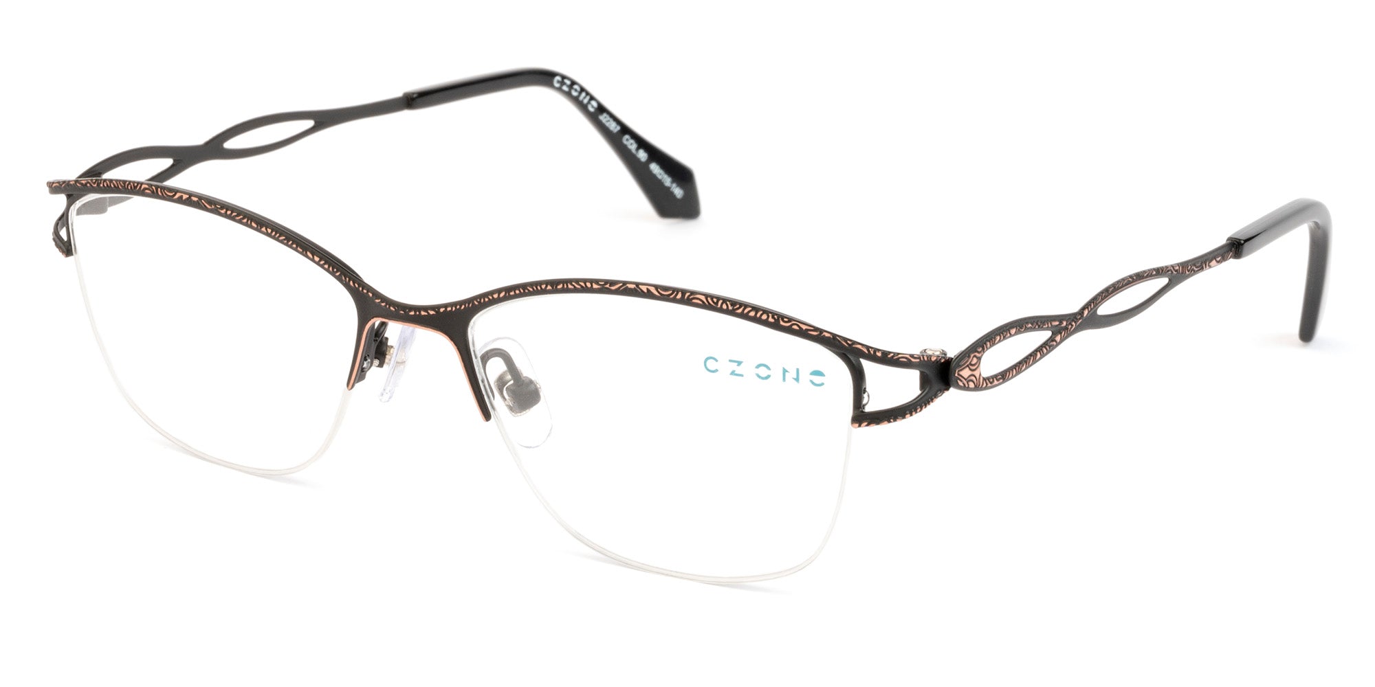 C-Zone Semi-Rimless Square Eyeglasses J2287