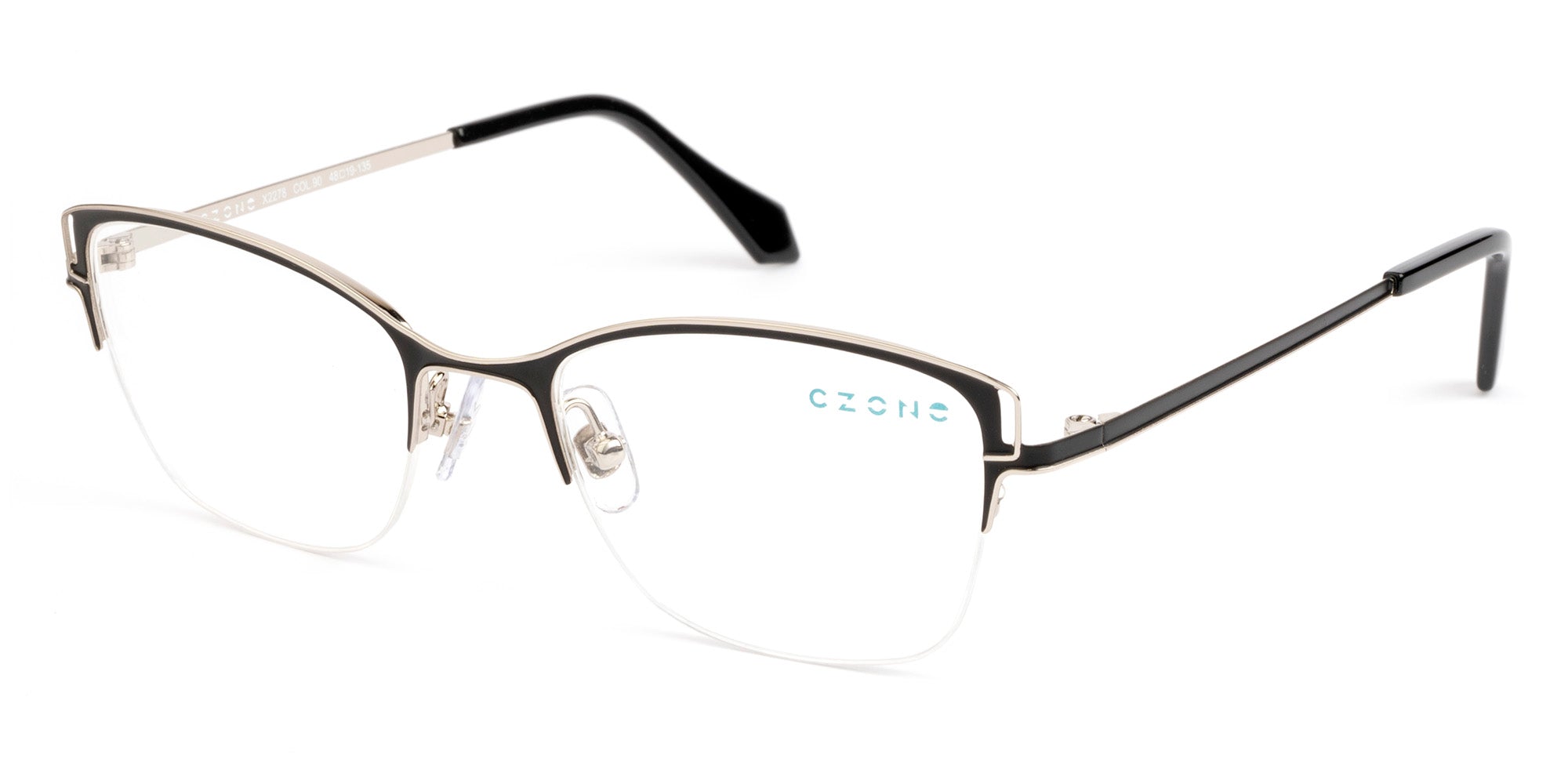 C-Zone Semi Rimless Cat Eye X2278 Eyeglasses