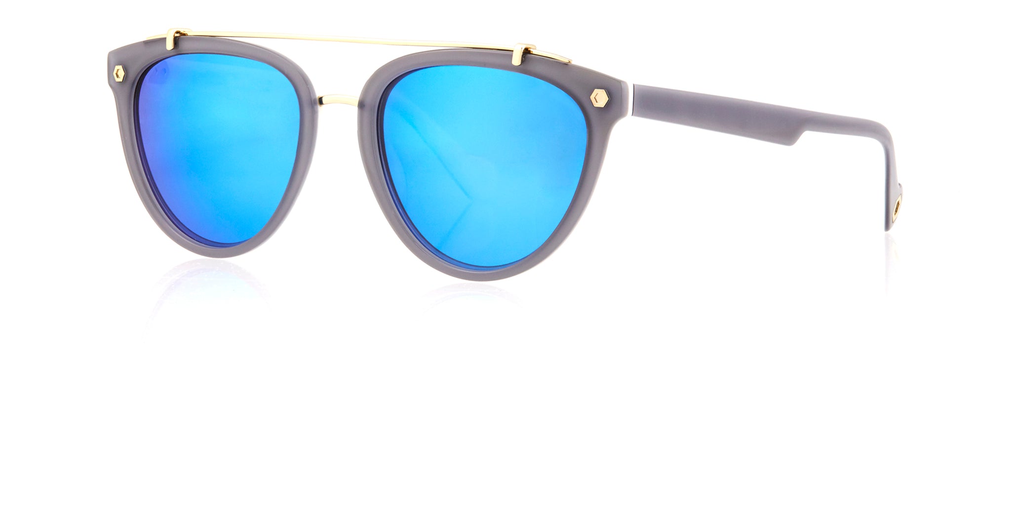 Blue Full Rim Round Sunglasses NOELLE 1 NOIR KRS020