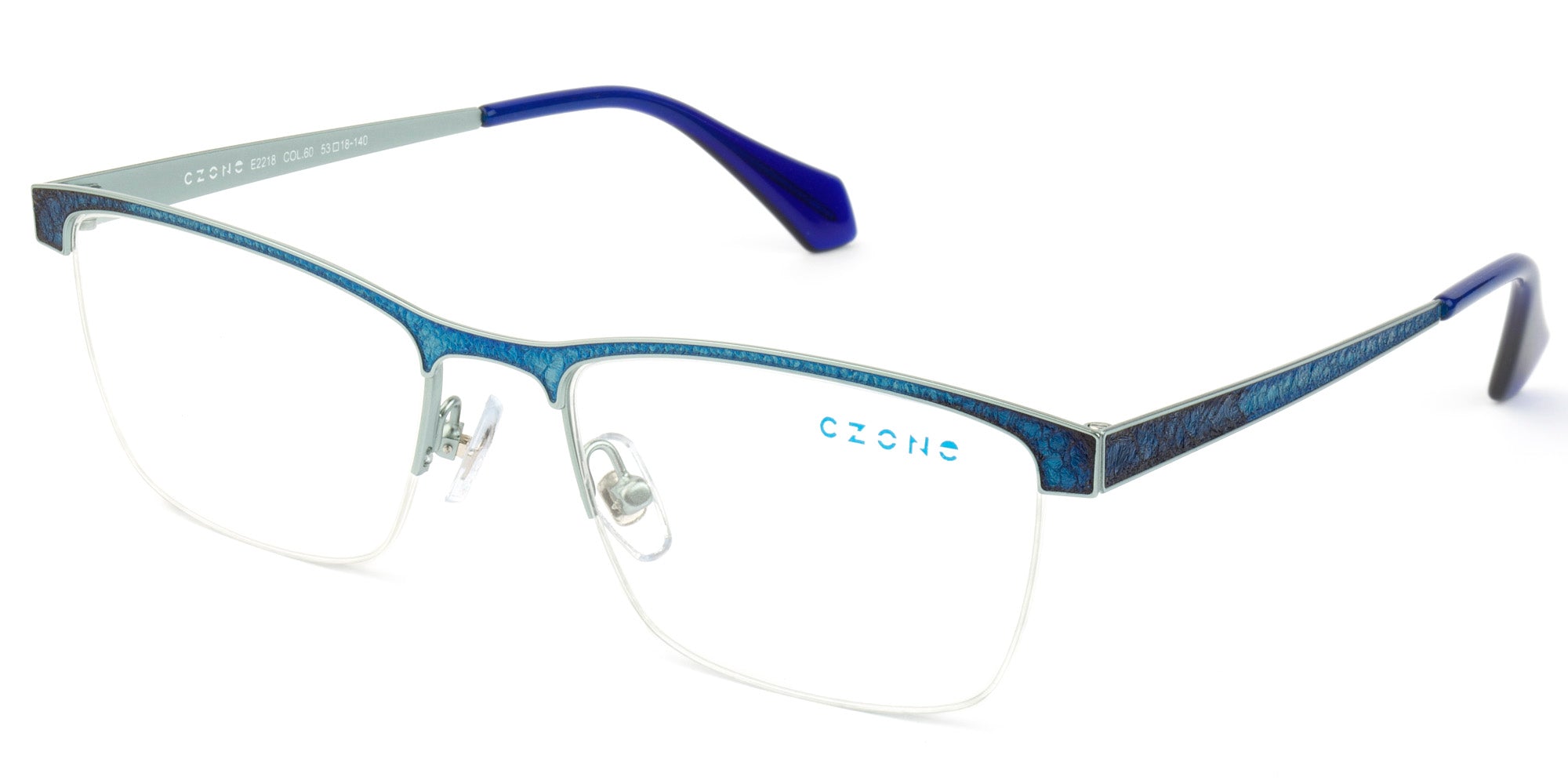 C-Zone Semi-Rimless Rectangle Eyeglasses E2218