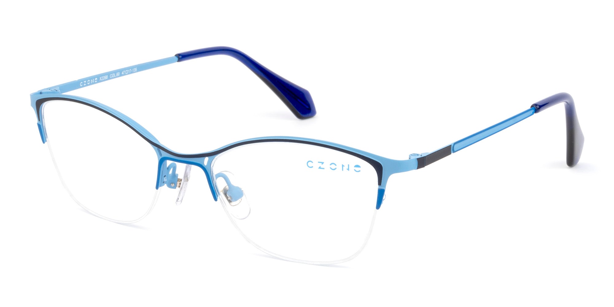 C-Zone Semi Rimless Cat Eye X2268 Eyeglasses