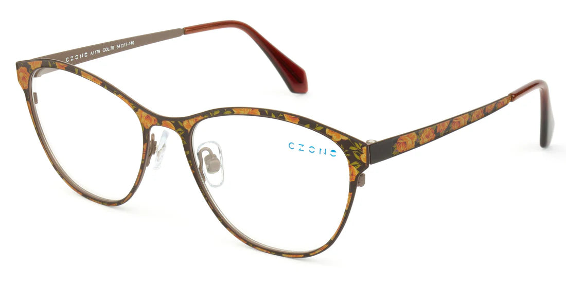Brown Full Rim Oval Eyeglasses A1179 