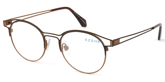 Brown Full Rim Round Eyeglasses U1205 