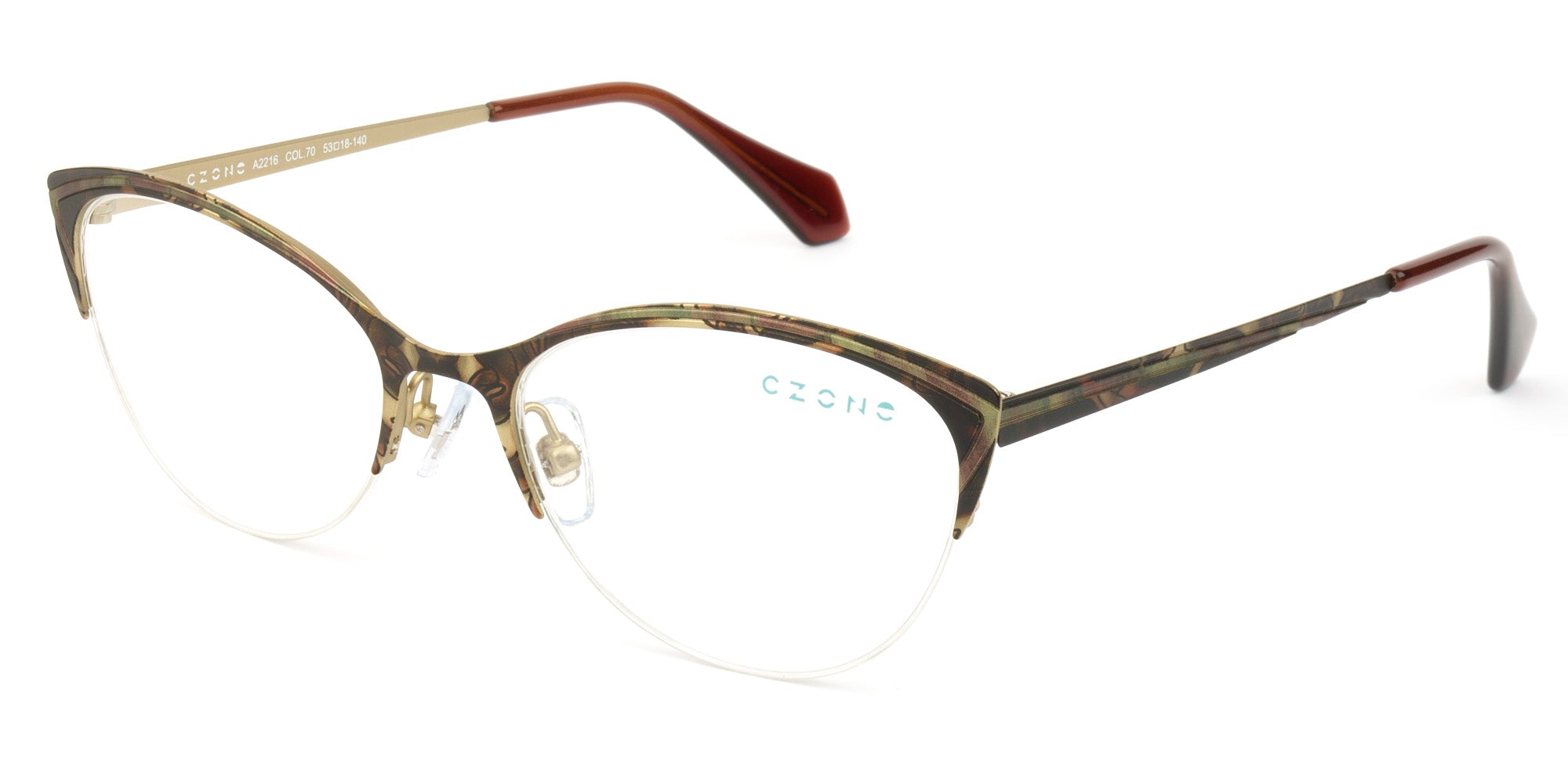 C-Zone Half Rim Cat Eye Eyeglasses A2216