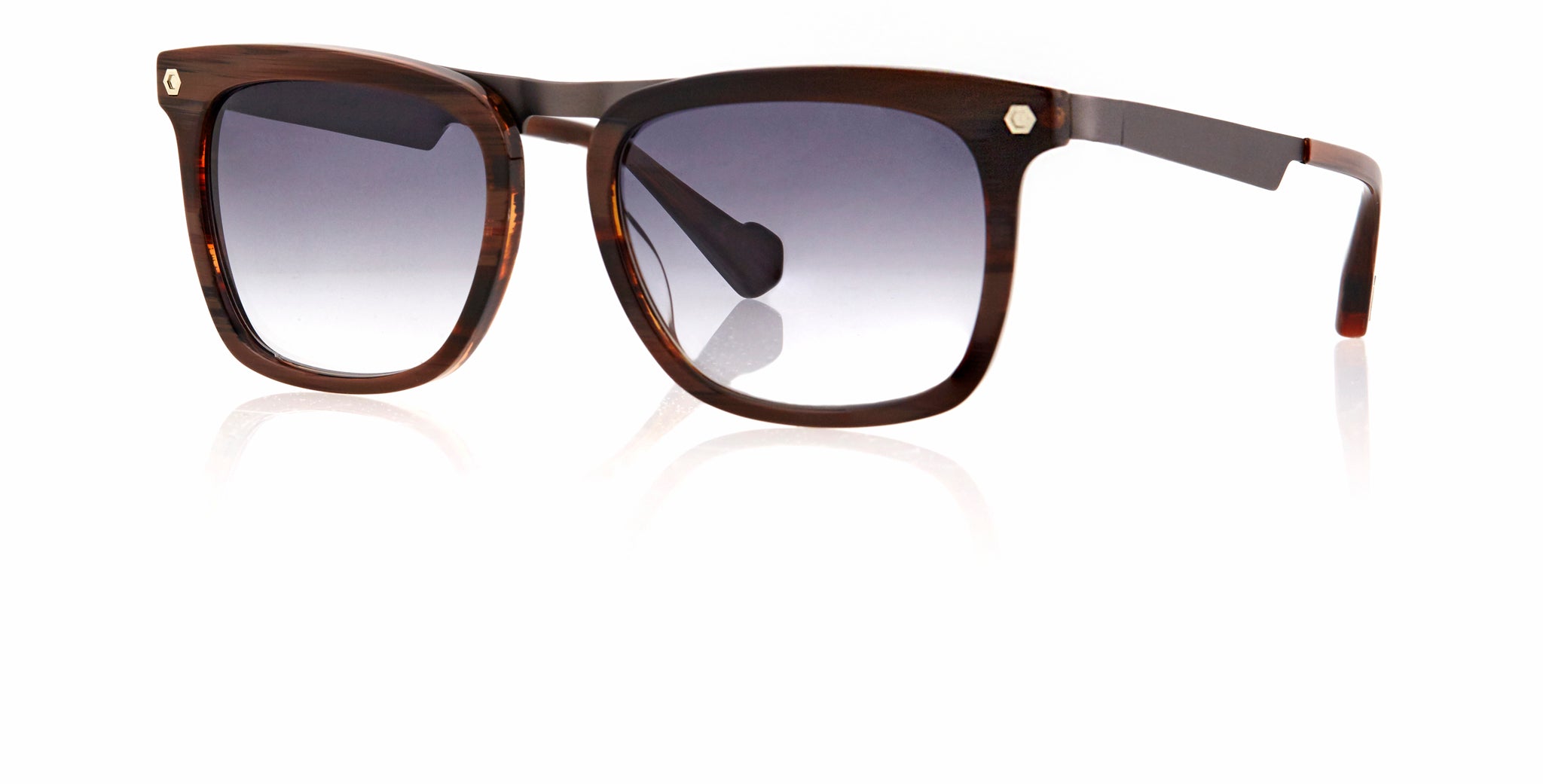 Burnt Full Rim Rectangle Sunglasses JAMES 2  KRS019