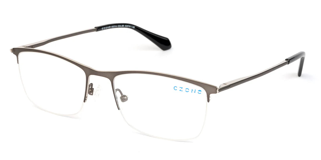 Gray Semi Rim Rectangle Eyeglasses X5216 