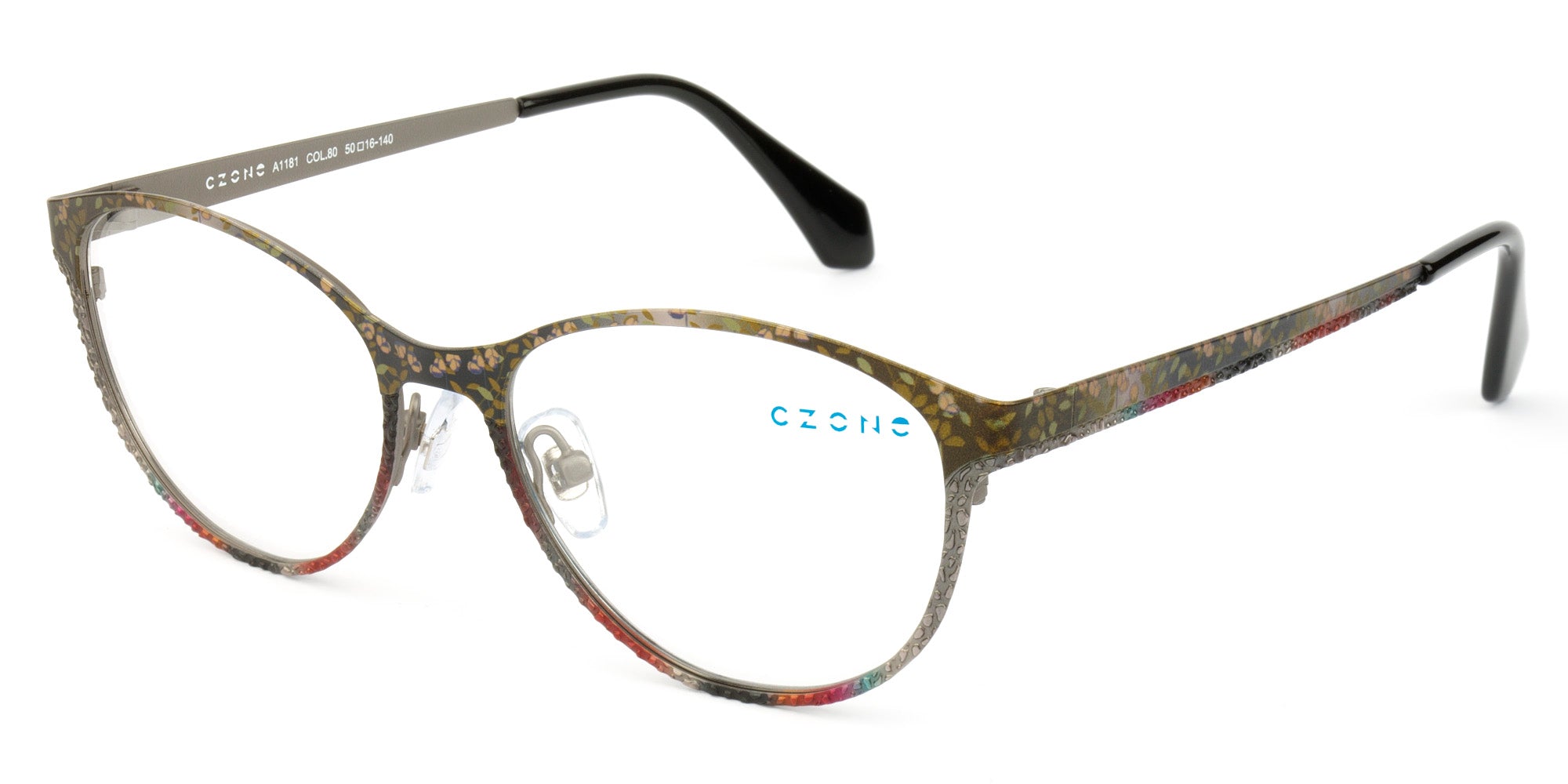 C-ZONE Red Full Rim Round Eyeglasses A1181