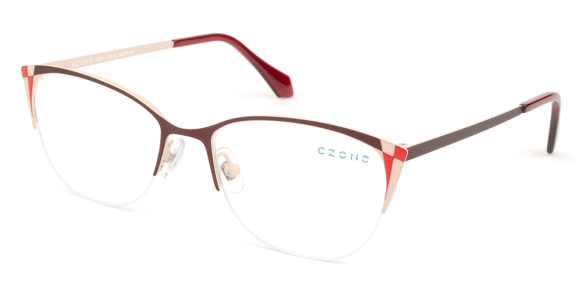 C-Zone Semi-Rimless Cat Eye Eyeglasses J2294