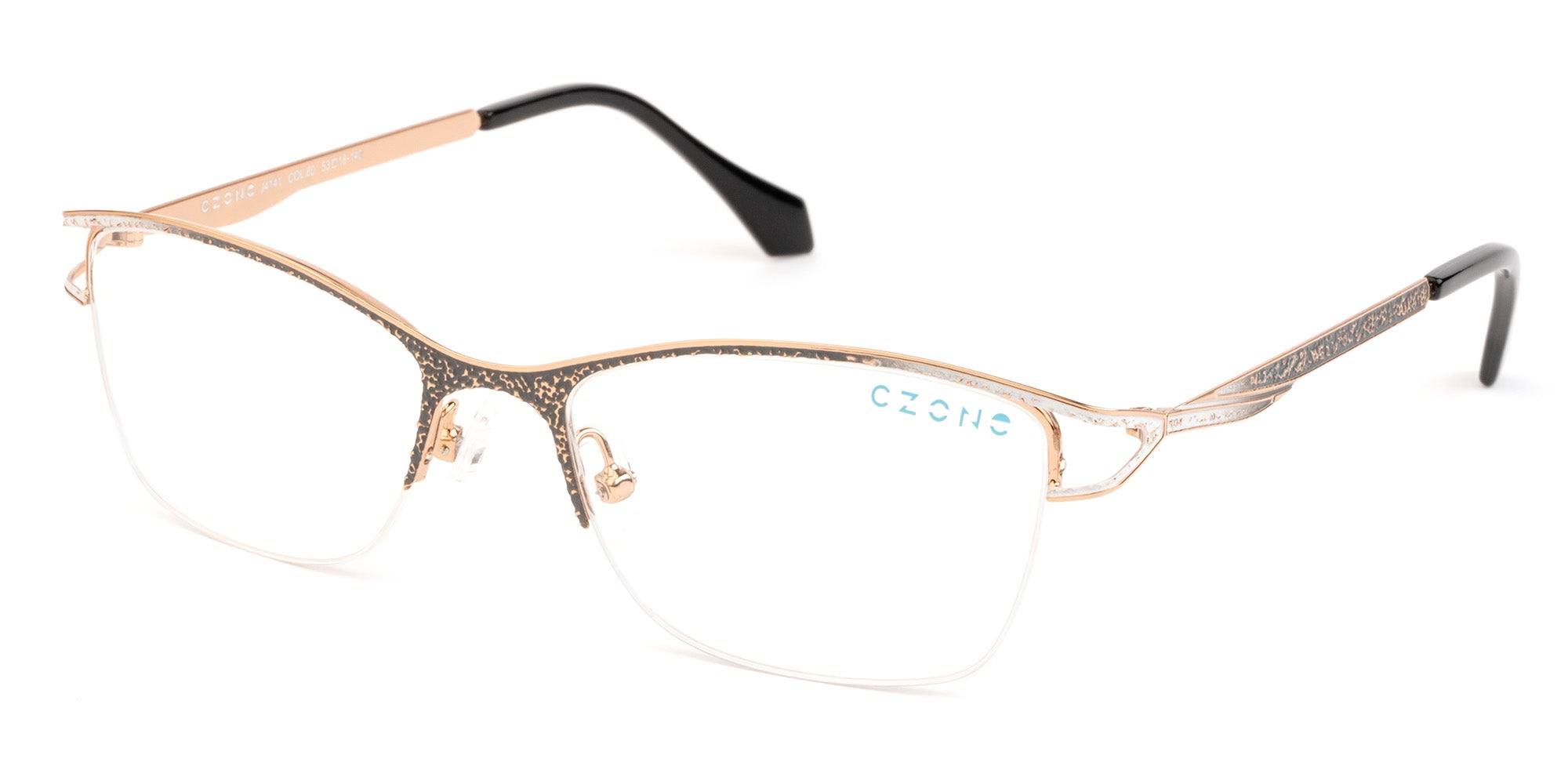 C-Zone Semi-Rimless Square Eyeglasses J4141