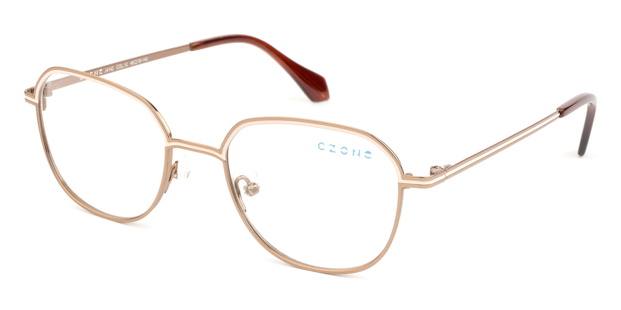 C-Zone Semi-Rimless Round Eyeglasses J4142