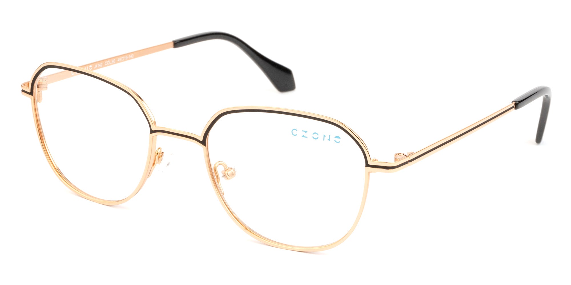 C-Zone Semi-Rimless Round Eyeglasses J4142