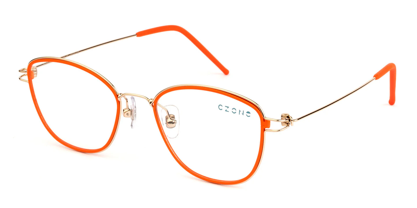 Orange Full Rim Square Eyeglasses X2267 