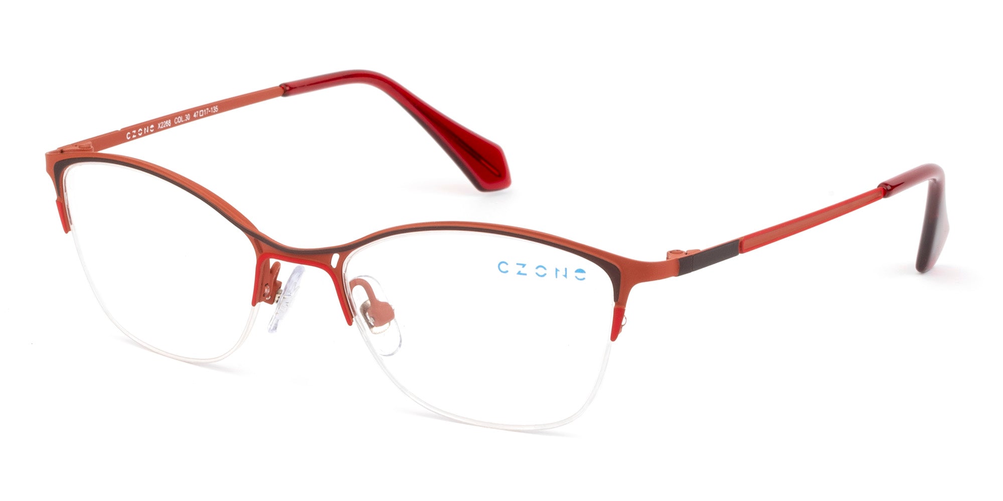 C-Zone Semi Rimless Cat Eye X2268 Eyeglasses