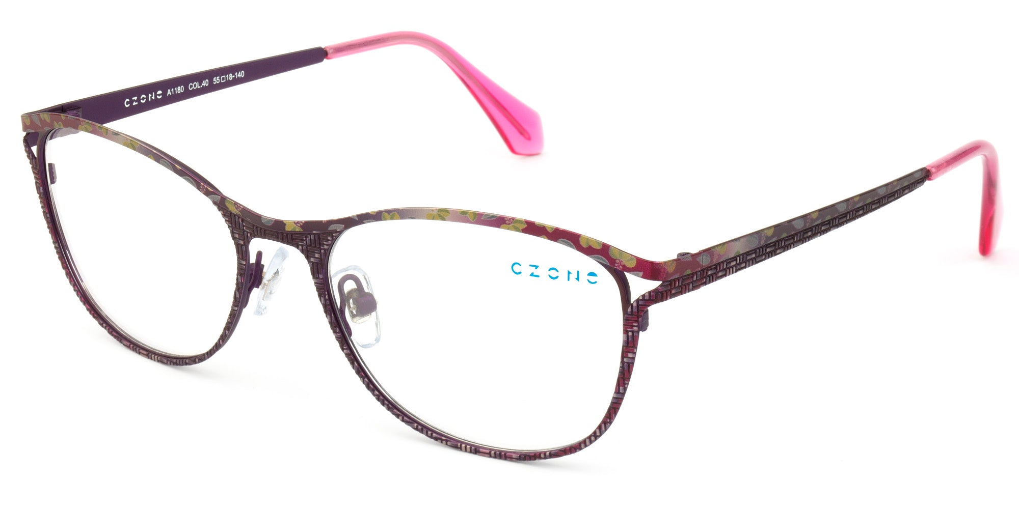 C-Zone Red Full Rim Oval Eyeglasses A1180