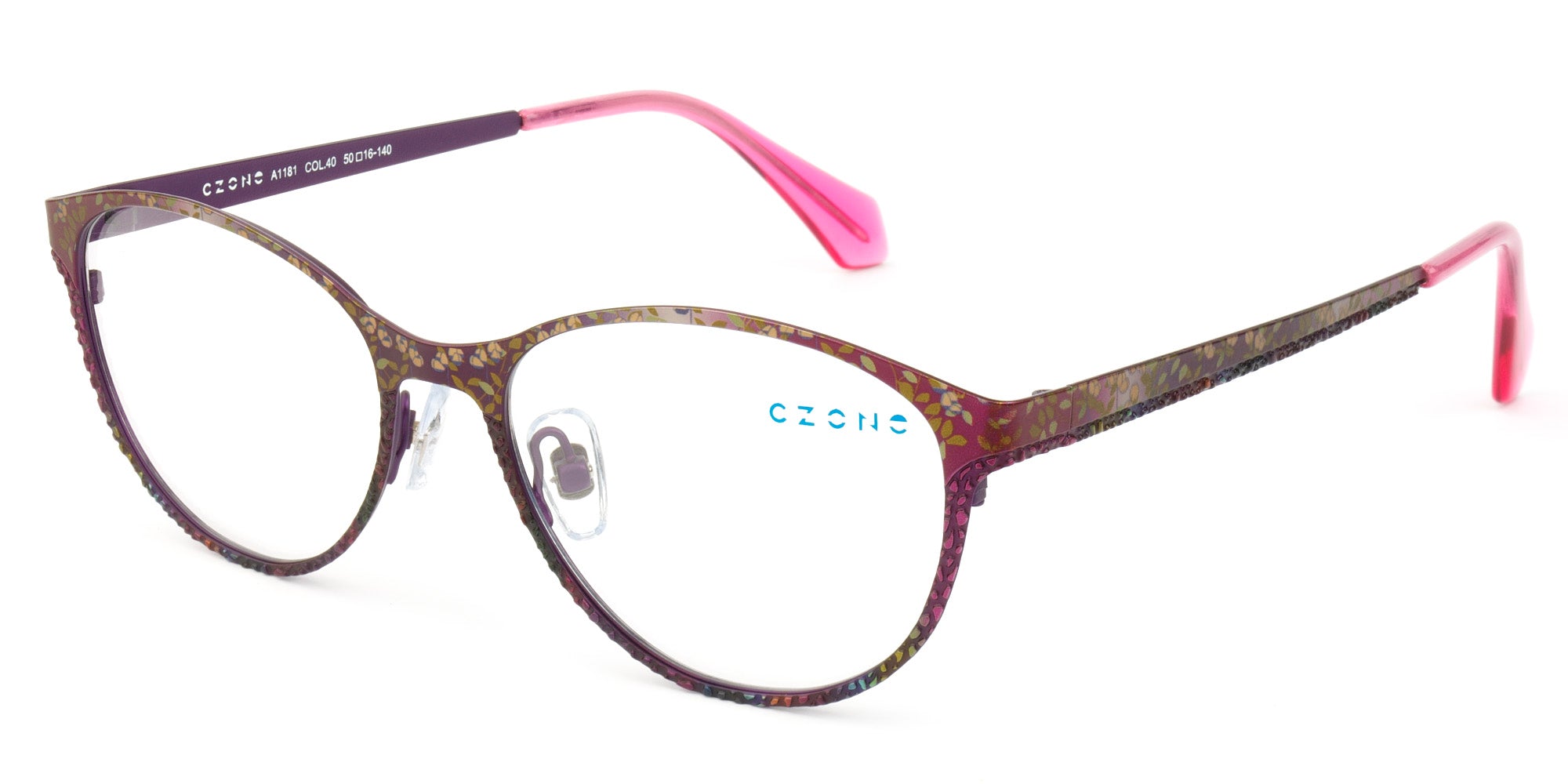 C-ZONE Red Full Rim Round Eyeglasses A1181