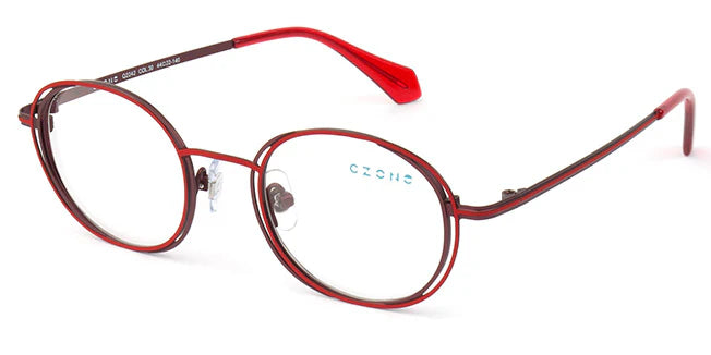 Red Full Rim Round Eyeglasses Q2242 