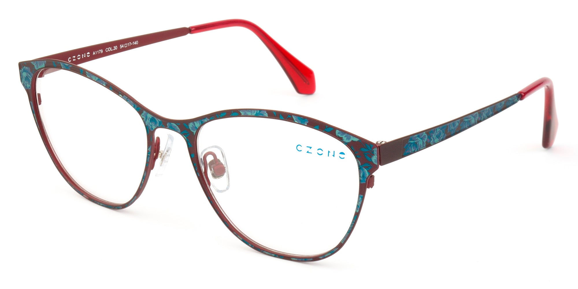 C-Zone Red Full Rim Oval Eyeglasses A1179