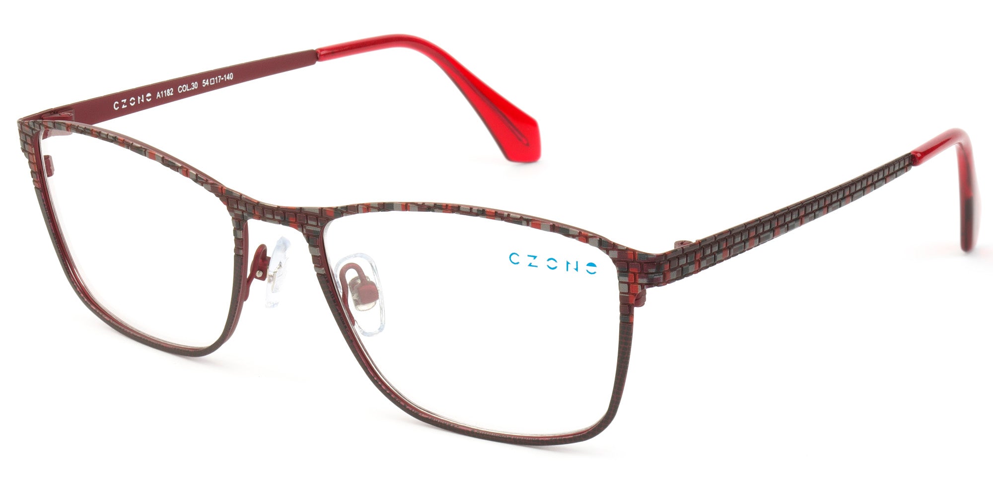 C-Zone Red Full Rim Square Eyeglasses A1182