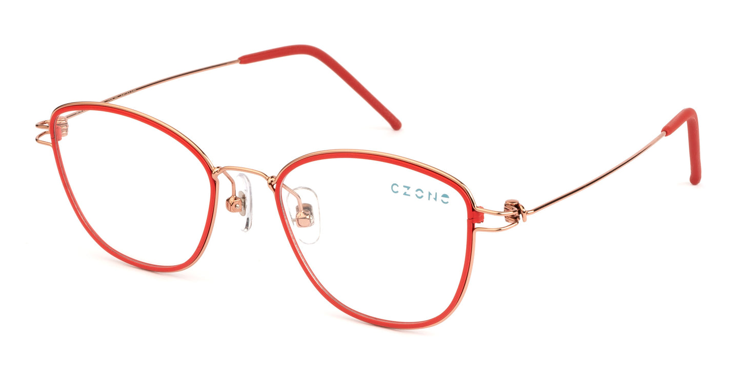 C-Zone Orange Full Rim Square X2267 Eyeglasses