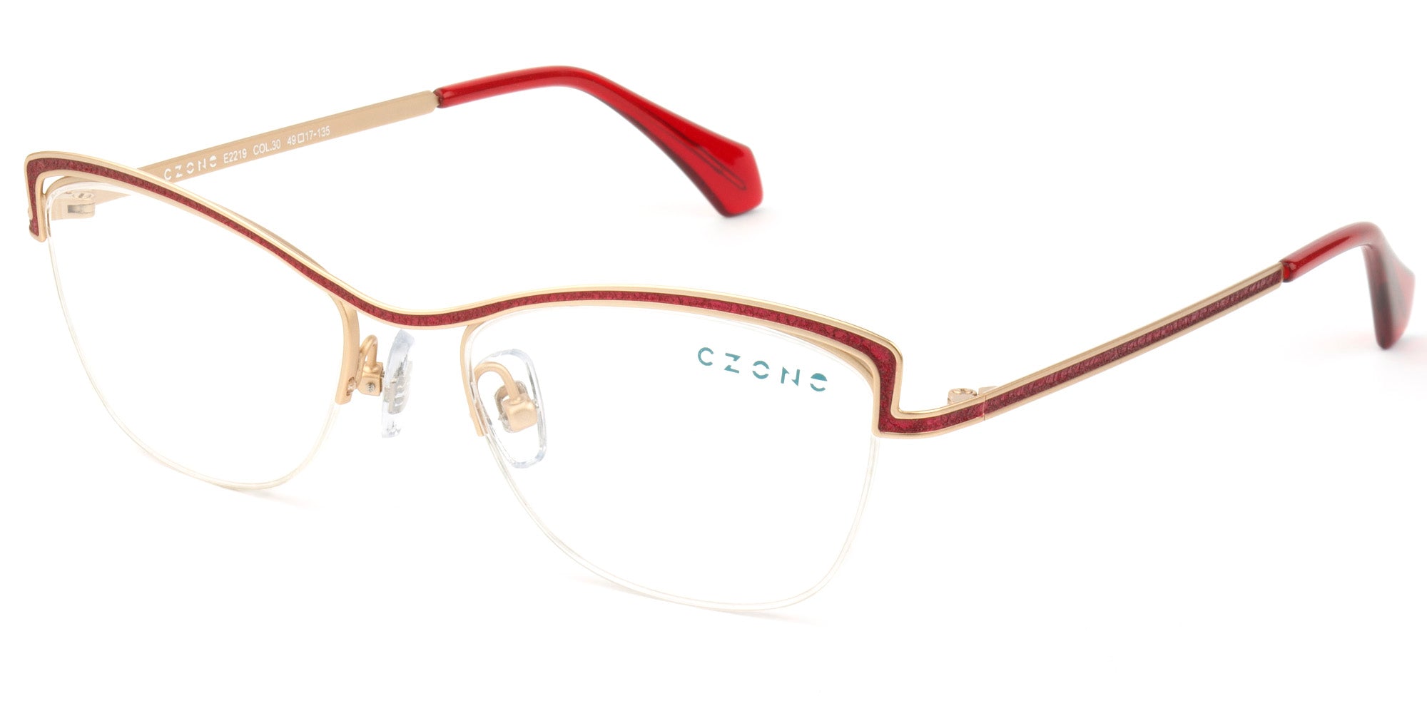 C-Zone Semi-Rimless Cat Eye Eyeglasses E2219