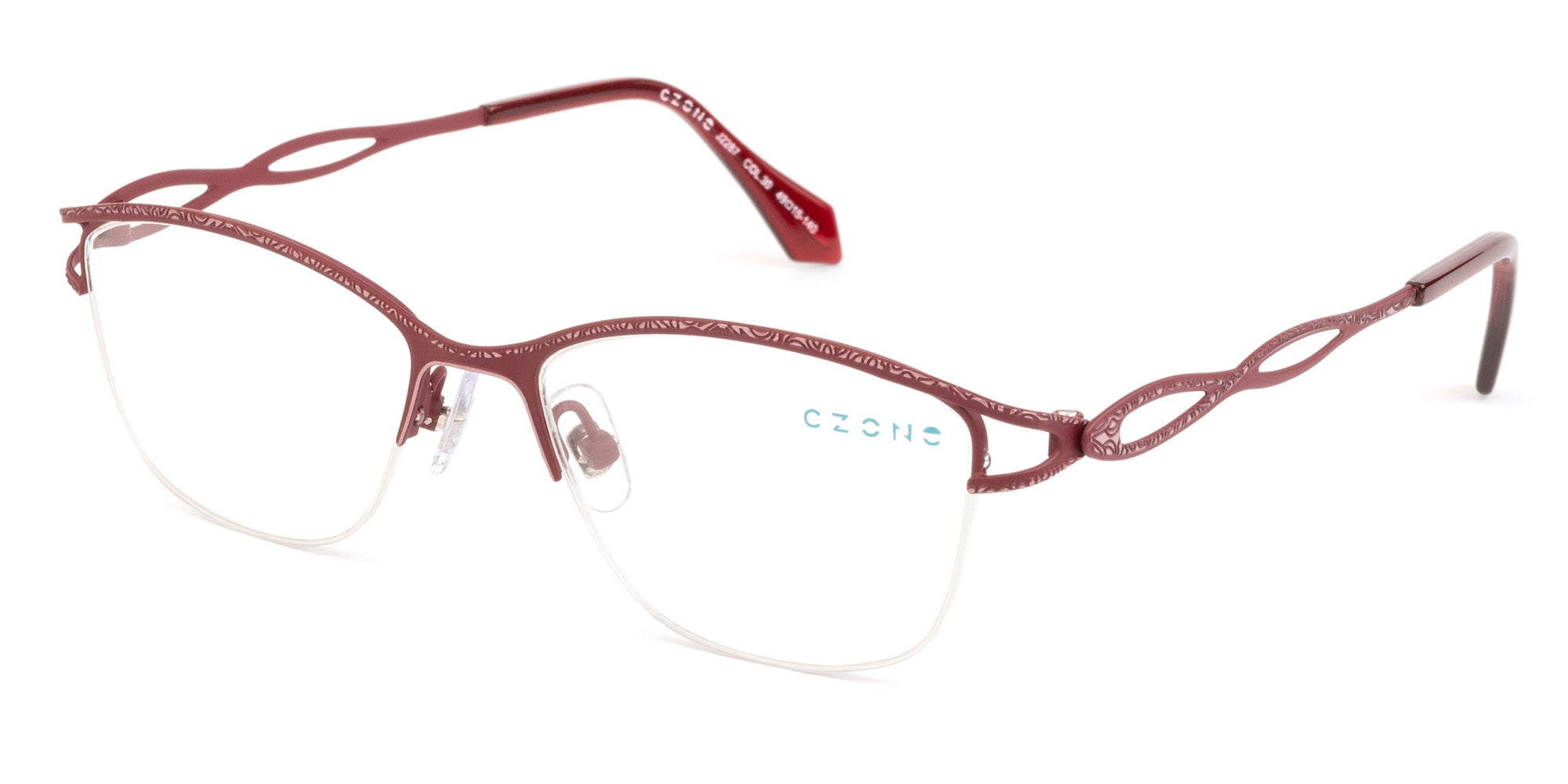 C-Zone Semi-Rimless Square Eyeglasses J2287