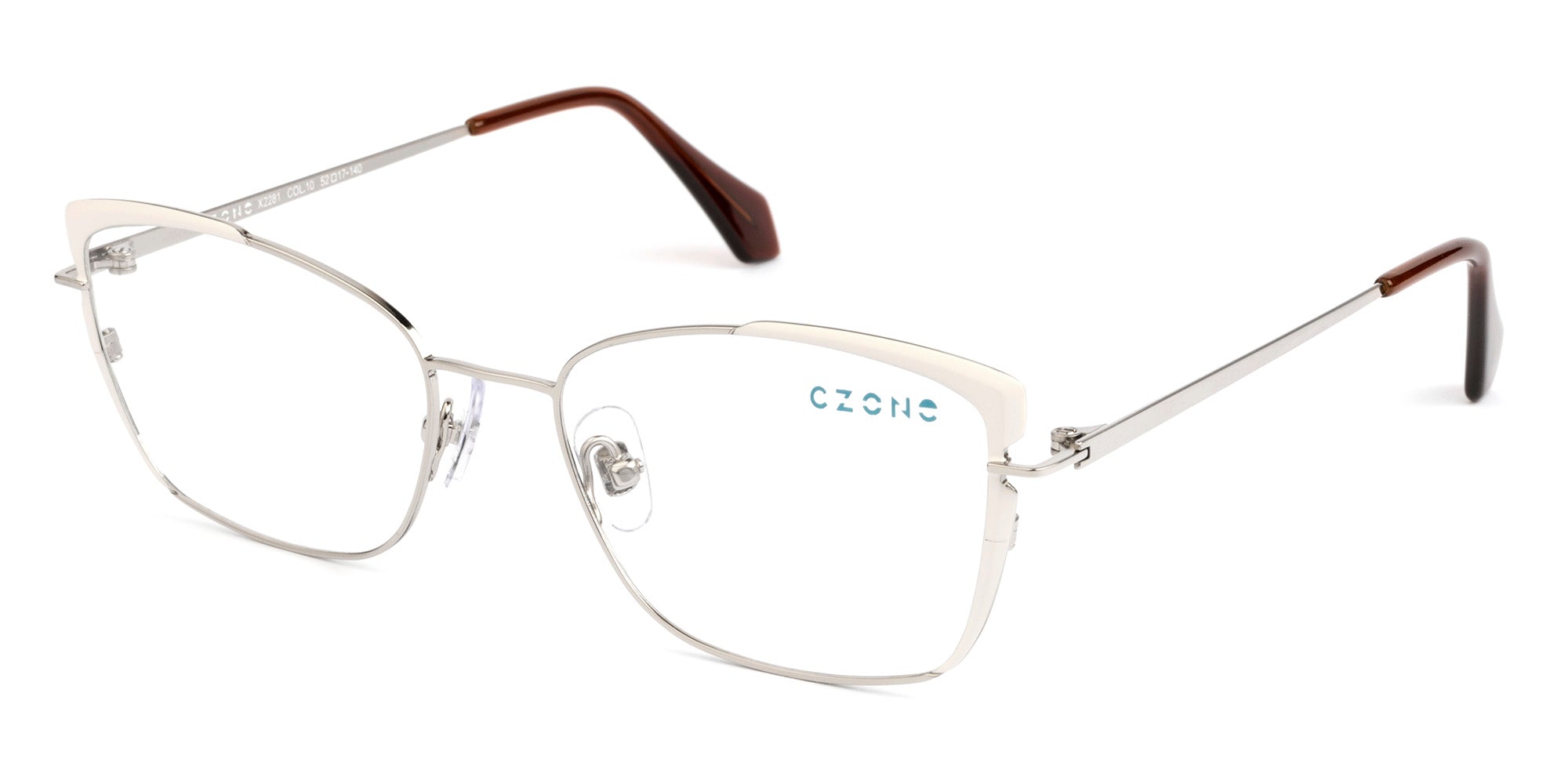 C-Zone White Full Rim Cat Eye X2281 Eyeglasses